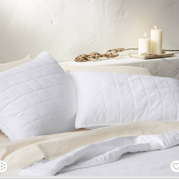 Casaluna Bedding Casaluna Standard Heavyweight Linen Block Stitch